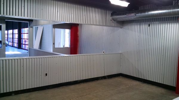 Custom corrugated metal wall