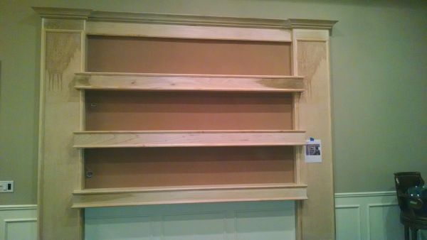 Trophy shelf built into a wall