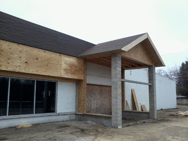 A custom awning farbicated to meet given specifications