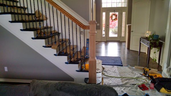 Custom stairway railing