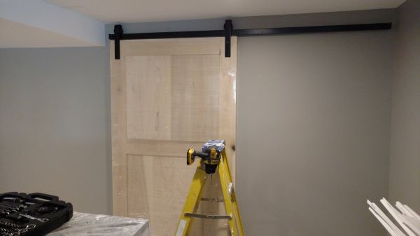 Custom mounted sliding door
